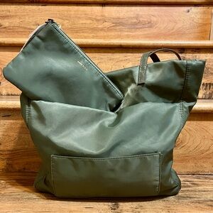 Anne Klein Olive Green Tote with Pouch